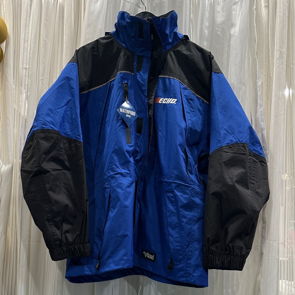 #218 Echo Blue and Black winter/Raincoat for Men